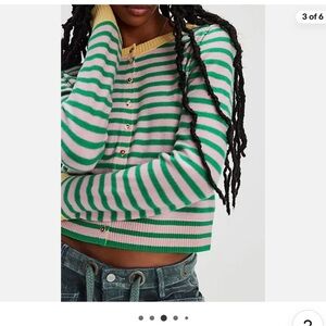 Free People Nocturnal stripe cashmere blend Cardigan-M